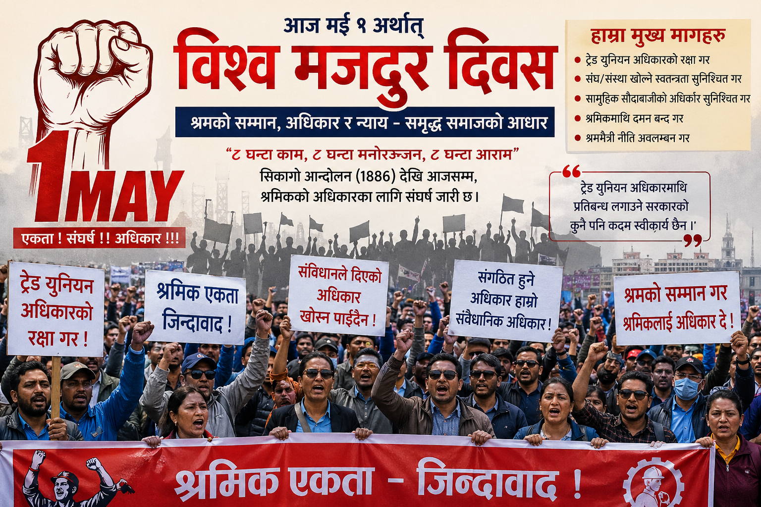 विश्वले मे दिवस मनाउँदैछ, नेपालमा भने सरकार ‘ट्रेड युनियन’ हटाउँदैछ,  ‘नो यूनियन’ लागू गर्न कति सहज ?